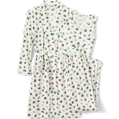 Women's Plus Size Brushed Cozy Waffle Jersey 3 Piece Pajama Set - Tank Top Pant and Robe