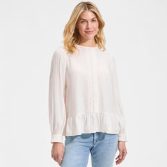 Women's Crepe Pintuck Peplum Top