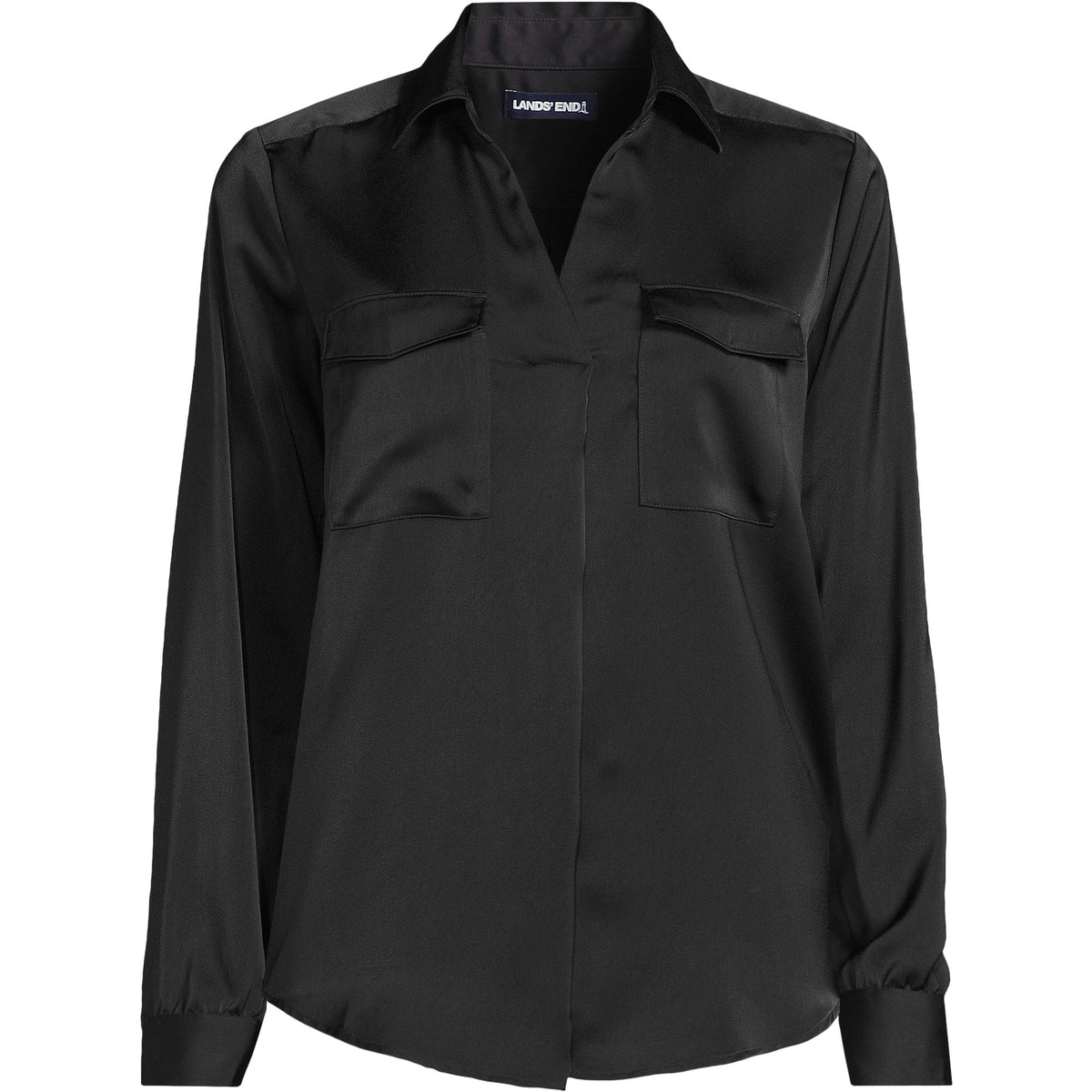 Women's Plus Charmeuse Utility Popover Blouse