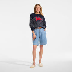 Women's Cotton Drifter Novelty Jacquard Crew Neck Sweater