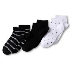 Women's Cotton Multi Print Quarter Crew Socks 3 Pack