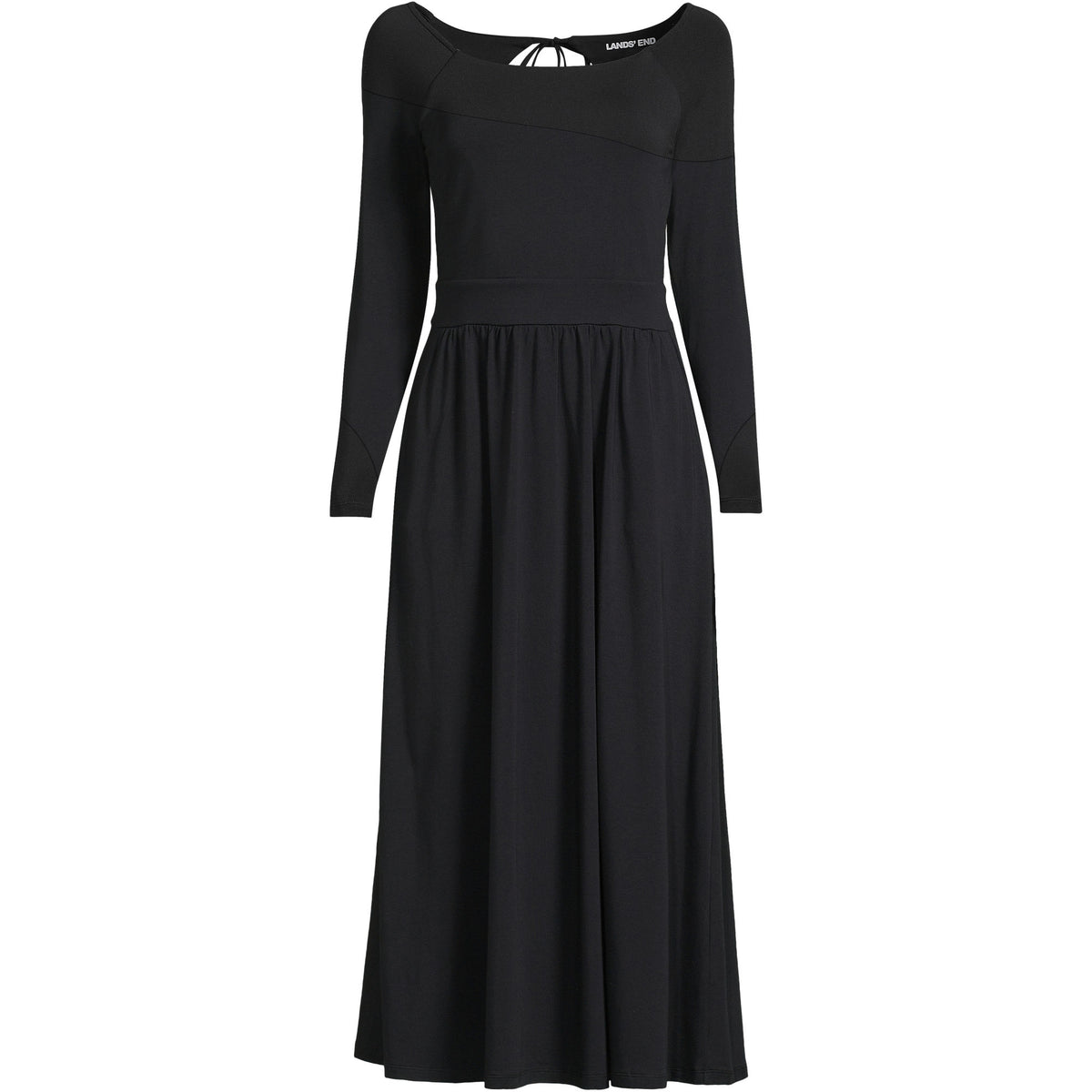 Women's Petite Cotton Modal Off Shoulder Midi Dress