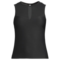 Women's Mesh Ribbed High Neck Tankini Top