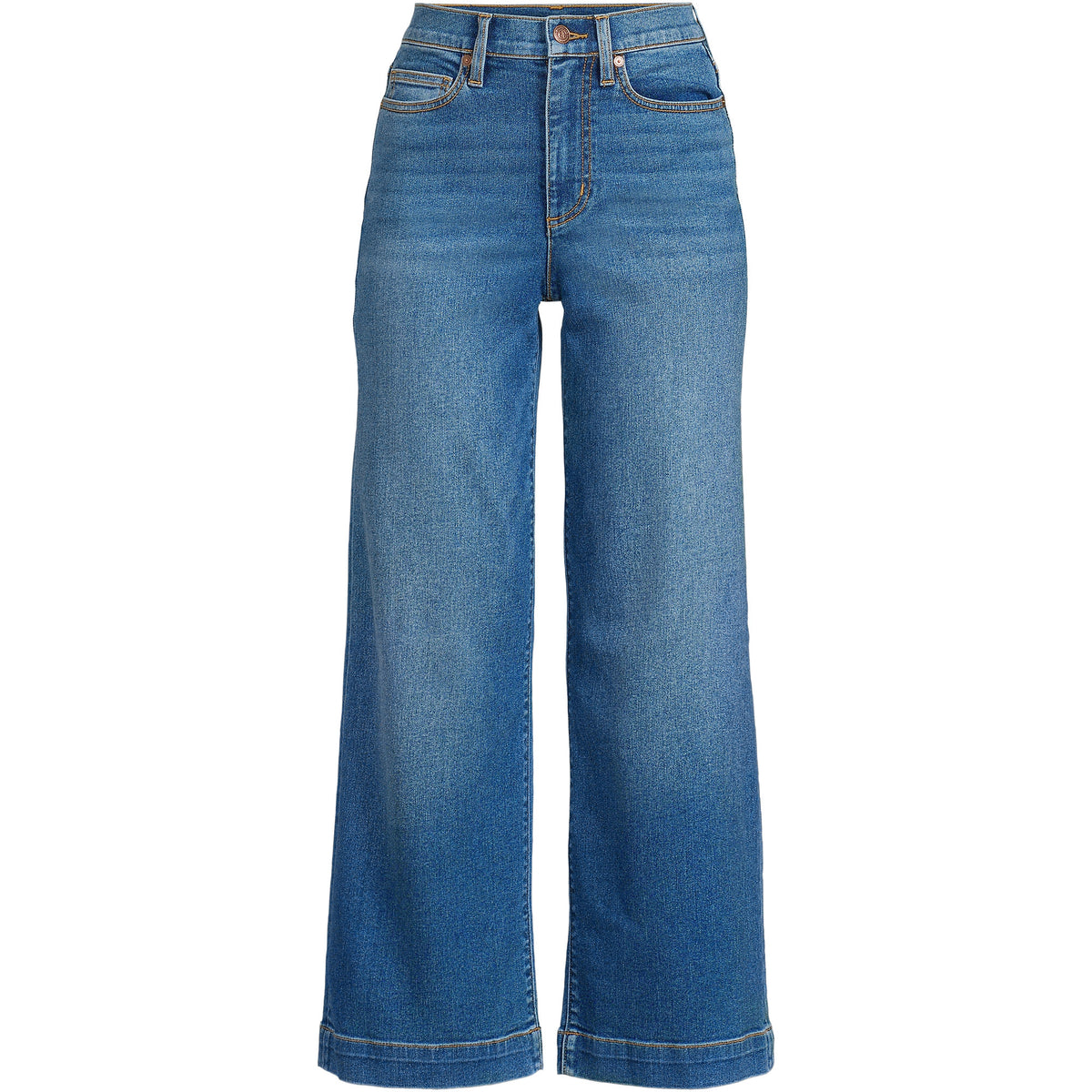 Women's Plus Size Recover Denim High Rise Wide Leg Crop Jeans