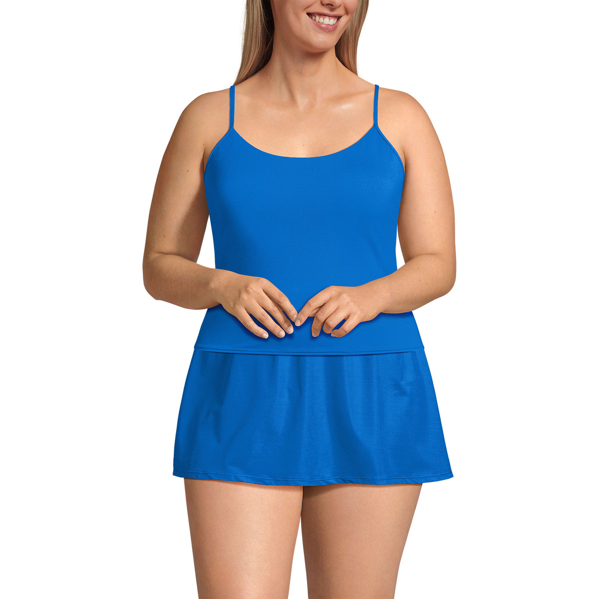 Women's Plus Size Tugless QuickDry Adjustable Strappy Back Tankini Top