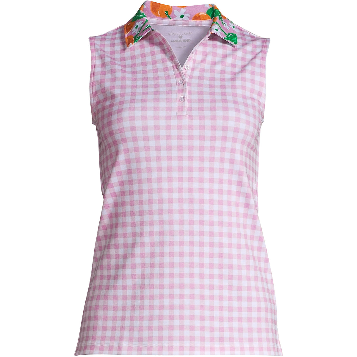 Draper James x Lands' End Women's Plus Size Sleeveless Supima Polo Shirt