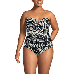 Women's Plus Size SlenderSuit U-Wire Bandeau One Piece Swimsuit