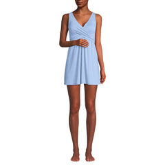 Women's Long Torso SlenderSuit Shine Wrap Swim Dress Swimsuit