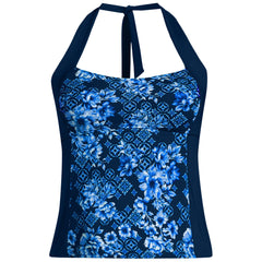 Women's Plus Size Seamed Halter Tankini Top