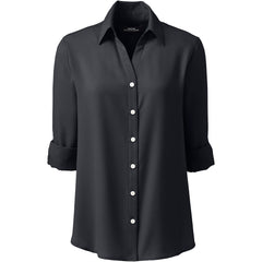 Women's Plus Size Long Sleeve Crepe Blouse