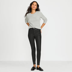 Women's Petite High Rise Coated Denim Skinny Jeans