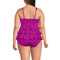 Women's Plus Size Ruffle Fauxkini One Piece Swimsuit