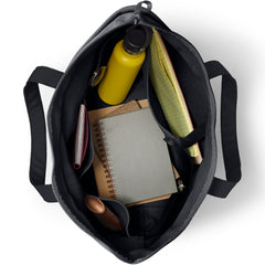 Large Solid Color 5 Pocket Zip Top Canvas Tote Bag