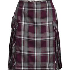 Women's Above the Knee Plaid Side Pleat Skort