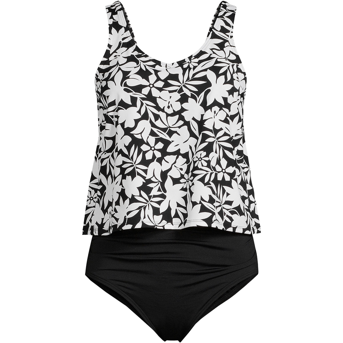 Women's D-Cup Chlorine Resistant One Piece Fauxkini Swimsuit