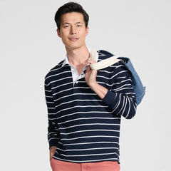 Men's Long Sleeve Honeycomb Pique Rugby