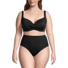 Women's Plus Size DDD-Cup Chlorine Resistant Twist Underwire Bikini Swimsuit Top