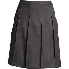 Women's Top of Knee Solid Box Pleat Skirt