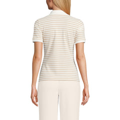 Women's Petite Wide Rib Polo Shirt
