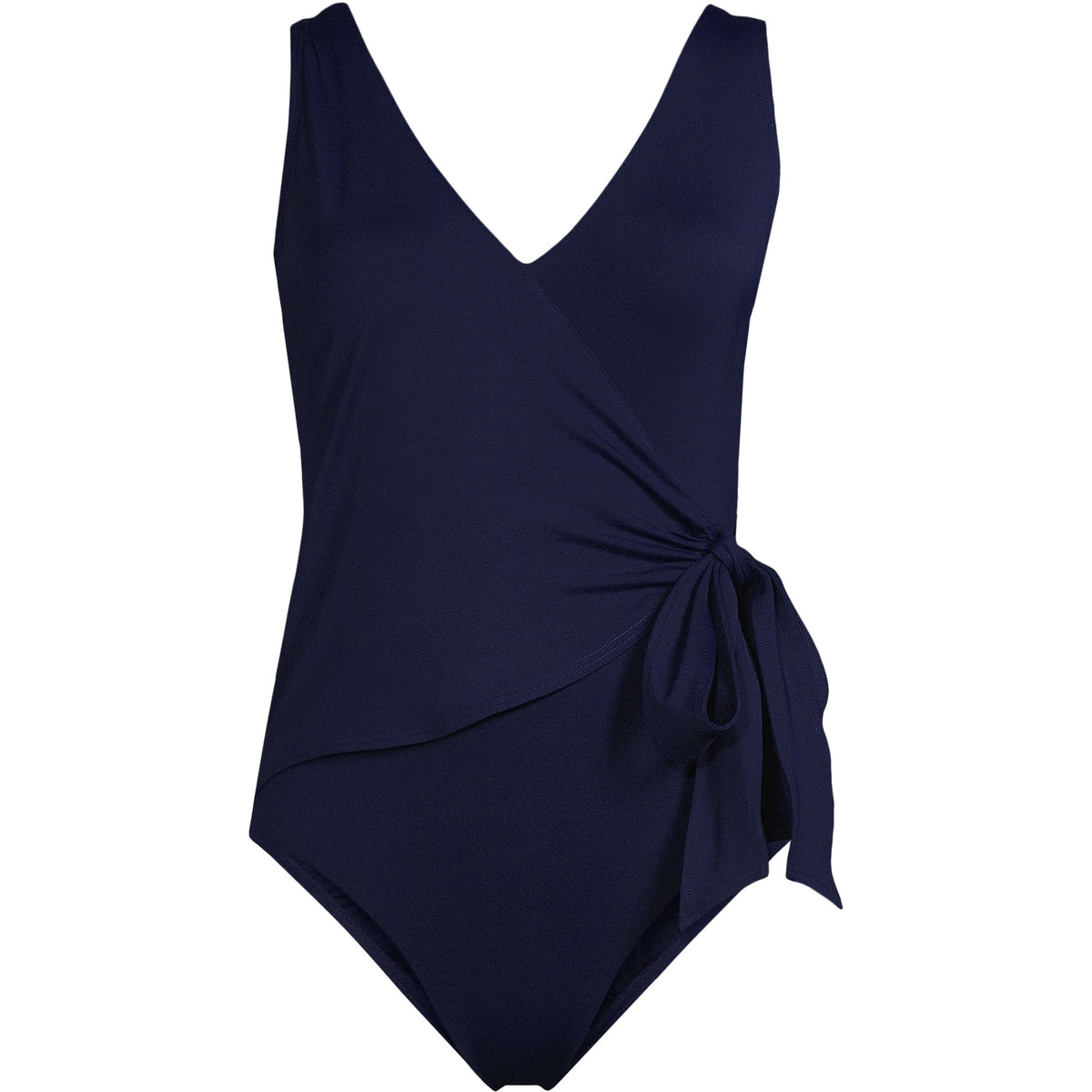 Women's Plus Size Side Tie Wrap One Piece Swimsuit