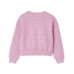 Girls Knit Quilted Crew Neck Sweatshirt