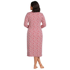 Women's Plus Size Cotton Long Sleeve Midcalf Nightgown