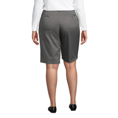 School Uniform Women's Plus Size Plain Front Blend Chino Shorts