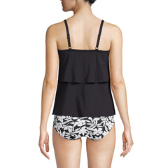 Women's Scoop Neck Tiered Tankini Swimsuit Top
