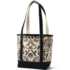 Medium Print 5 Pocket Open Top Long Handle Canvas Tote Bag