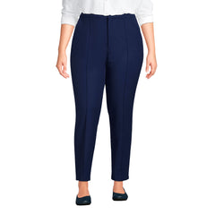 Women's Plus Size High Rise Bi Stretch Pintuck Pencil Ankle Pants