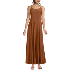 Women's Petite Silky Knit Godet Maxi Dress