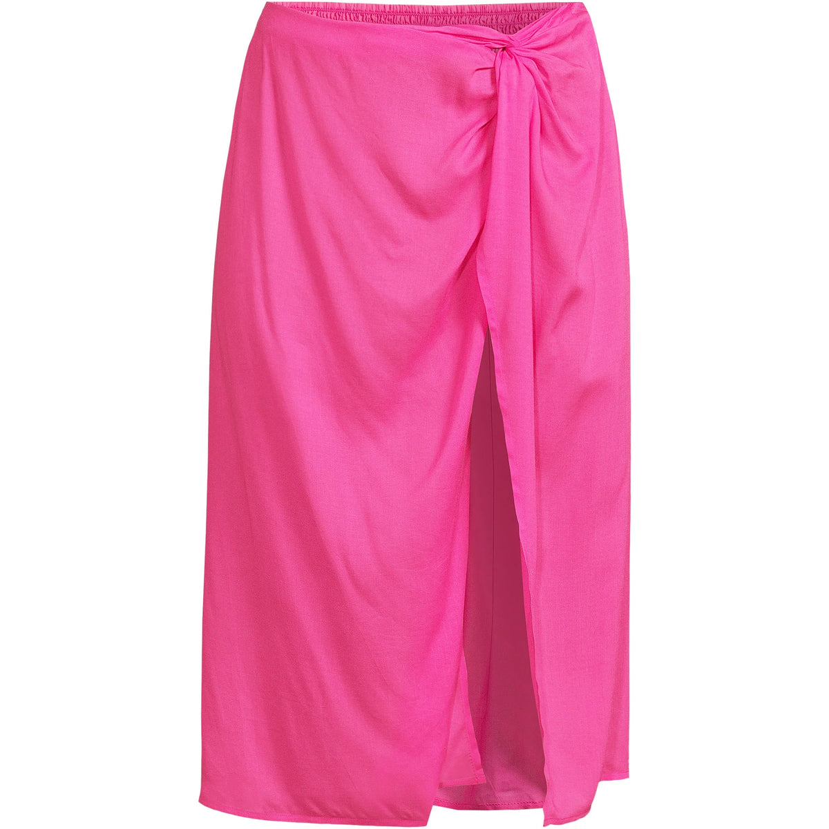 Women's Twist Front Knee Length Swim Cover-up Skirt