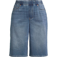 Women's Starfish High Rise Knit Denim 12" Bermuda Shorts