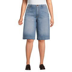Women's Plus Size Recover Denim Mid Rise 12" Trouser Shorts
