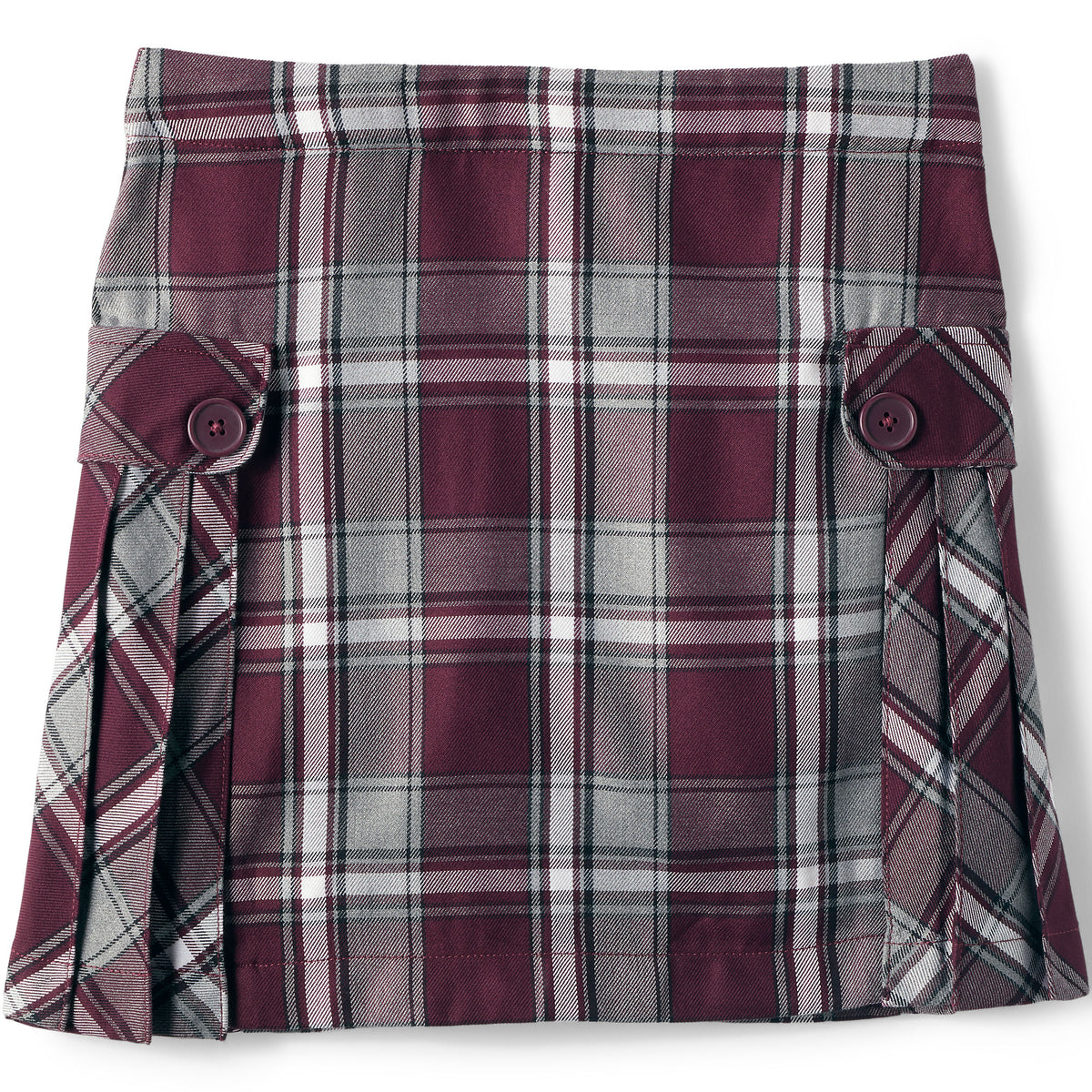 Girls Plus Above the Knee Plaid Side Pleat Skort