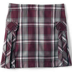 Girls Plus Above the Knee Plaid Side Pleat Skort