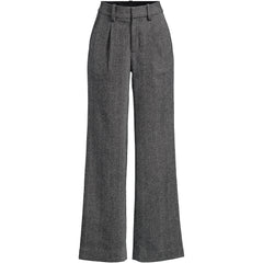 Women's Brushed Wool High Rise Pleated Wide Leg Pants