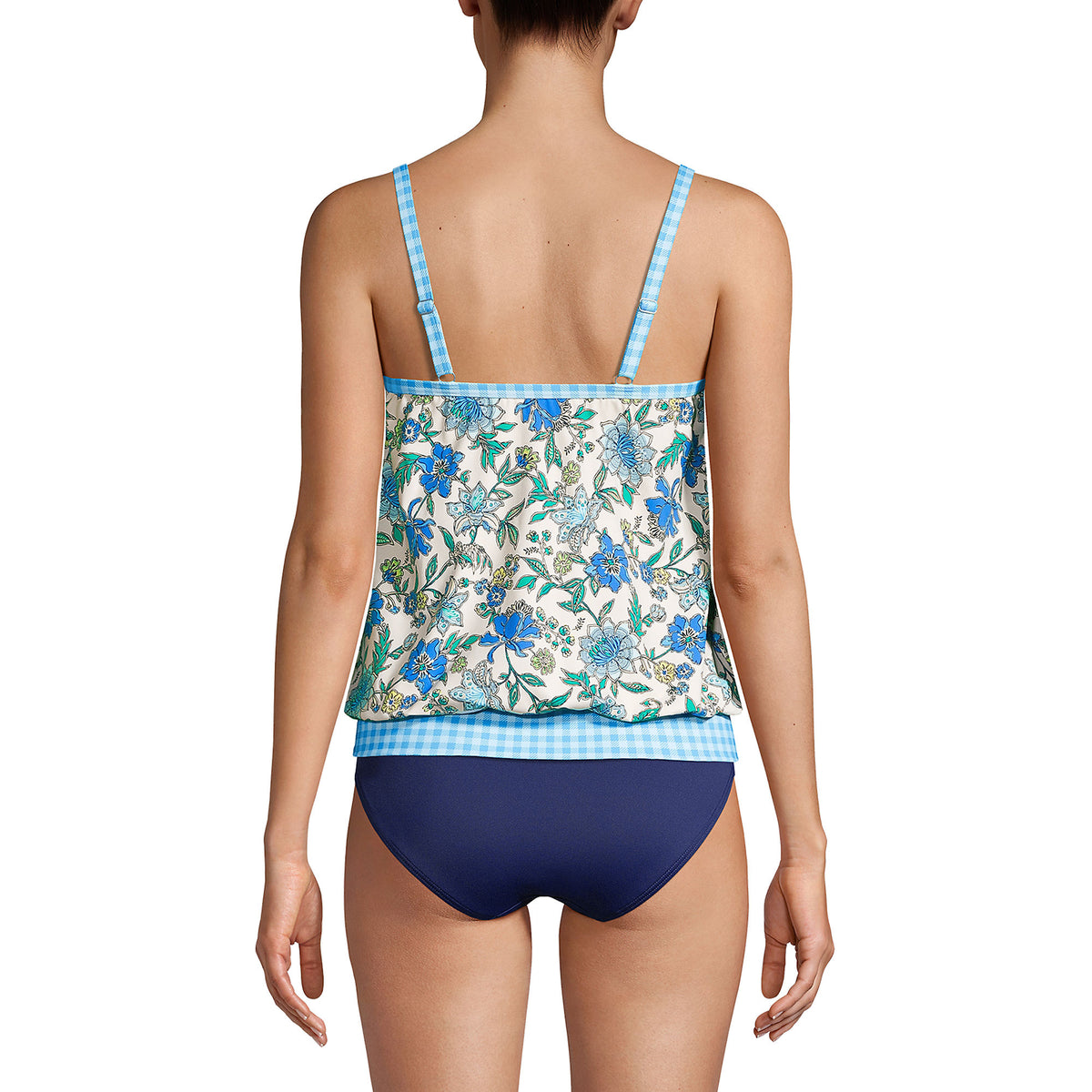 Women's DDD-Cup Chlorine Resistant Blouson Tankini Swimsuit Top