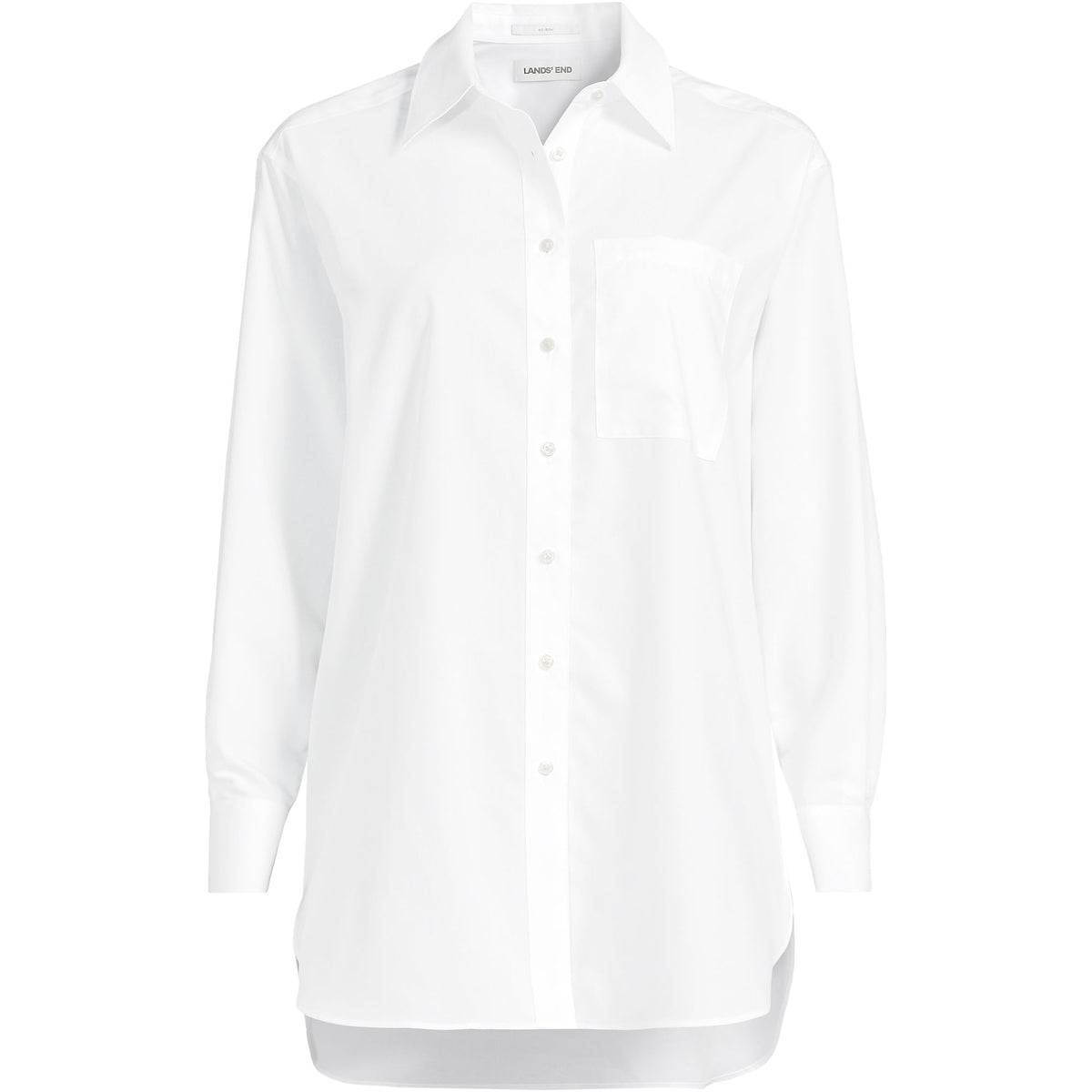 Women's Plus Size Oversized No Iron Tunic with Statement Collar Shirt