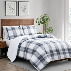 Cannon Cozy Teddy Plaid Print Comforter Set