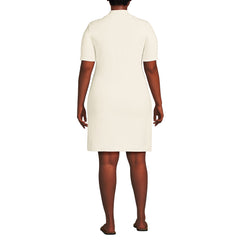 Women's Plus Size Knit Rib Mock Neck Dress