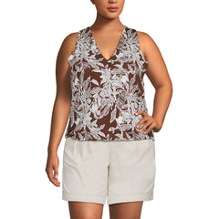 Women's Plus Size Lightweight Jersey Blouson Vneck Tank