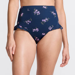 Women's Ruffle High Waisted High Leg Bikini Bottoms