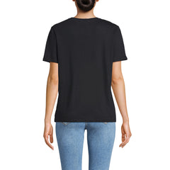 Women's Short Sleeve Linen Blend V-Neck Tee