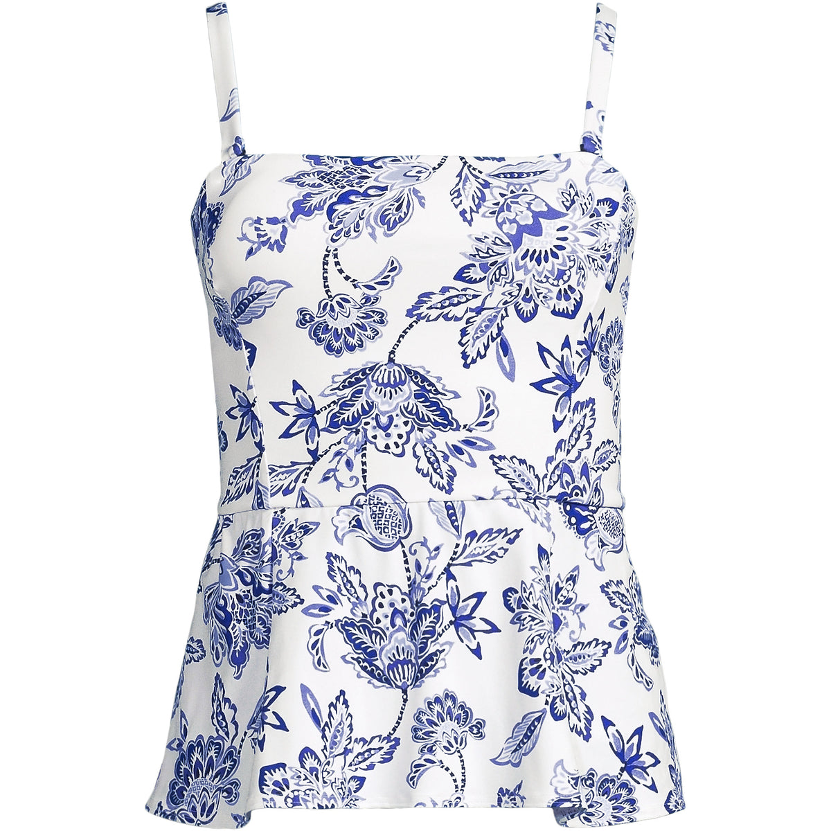 Women's Sculpting Waveshaper Peplum Swim Tankini Top
