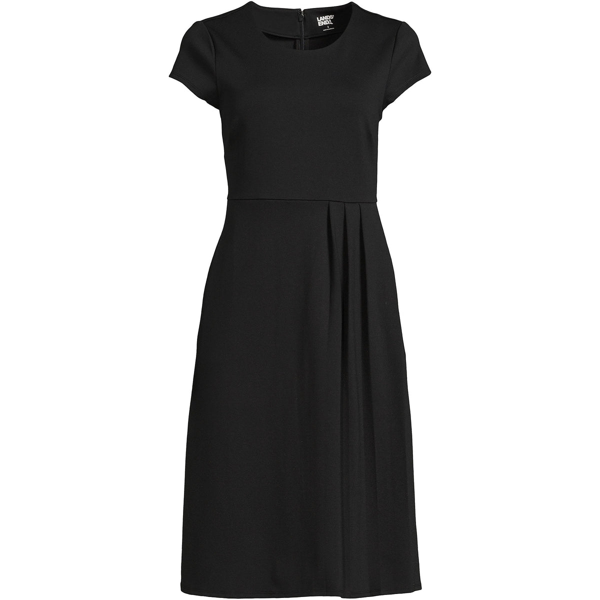 Women's Petite Cap Sleeve Box Pleat Ponte Dress