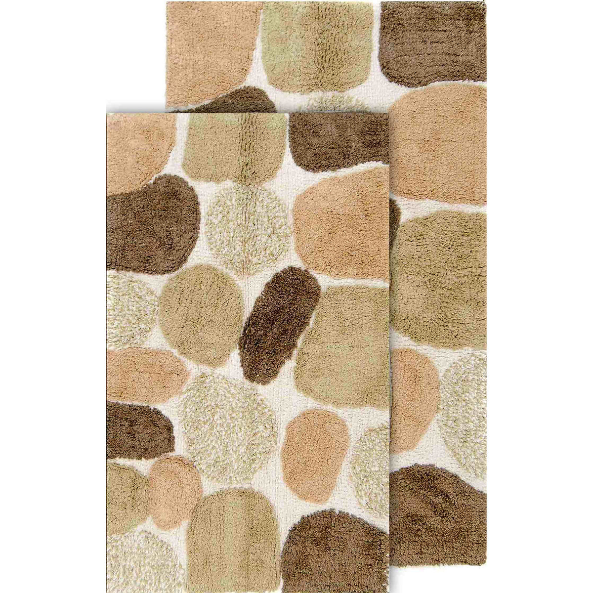 Chesapeake Pebbles Cotton Non-Skid Bath Rug - Set of 2