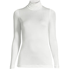 Women's Plus Size Silk Interlock Turtleneck Long Underwear Top