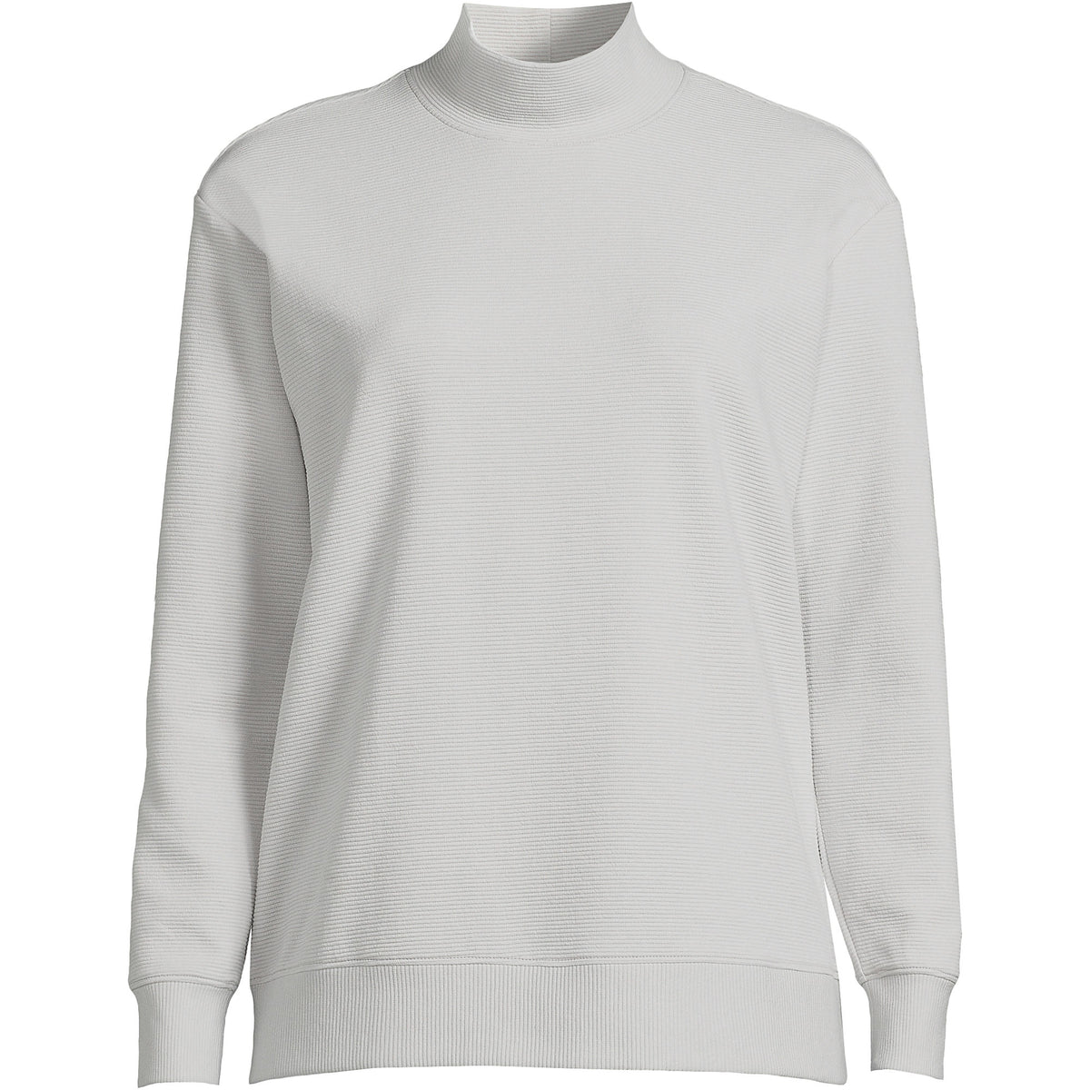 Women's Plus Size Long Sleeve Ottoman Mock Pullover