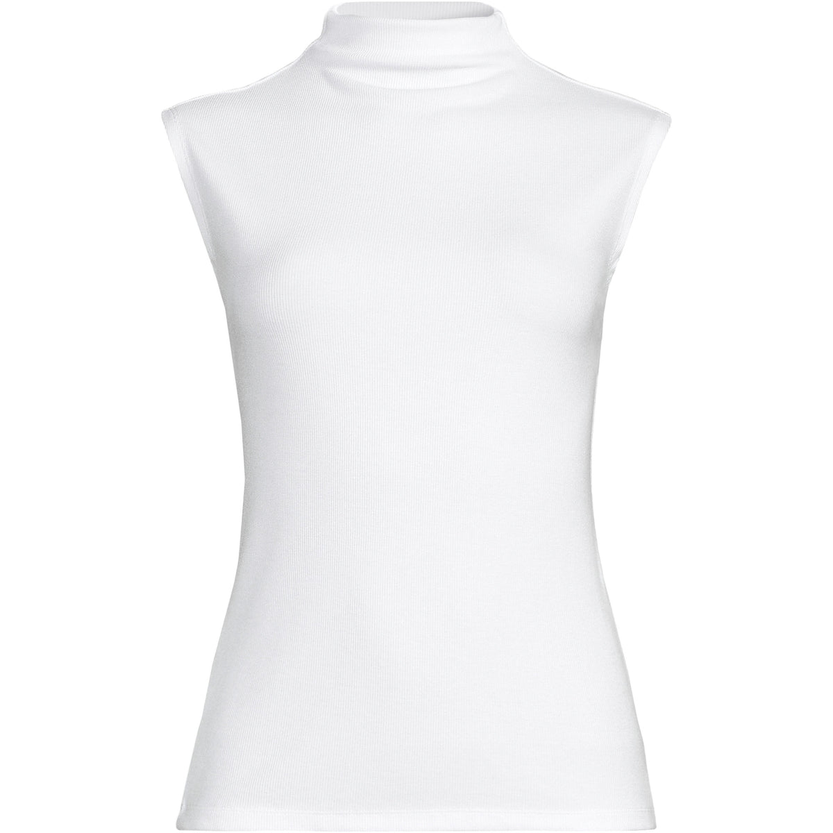 Women's Cap Sleeve Drapey Rib Fitted Funnel Neck Tank